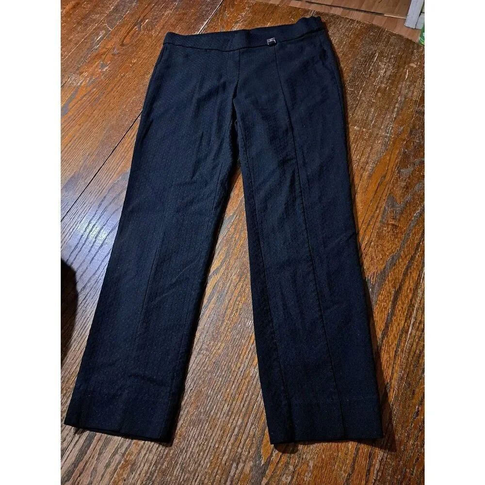 Size 10 Rafaella Comfort Black Electric Waist Pull On Cropped Ankle Pants